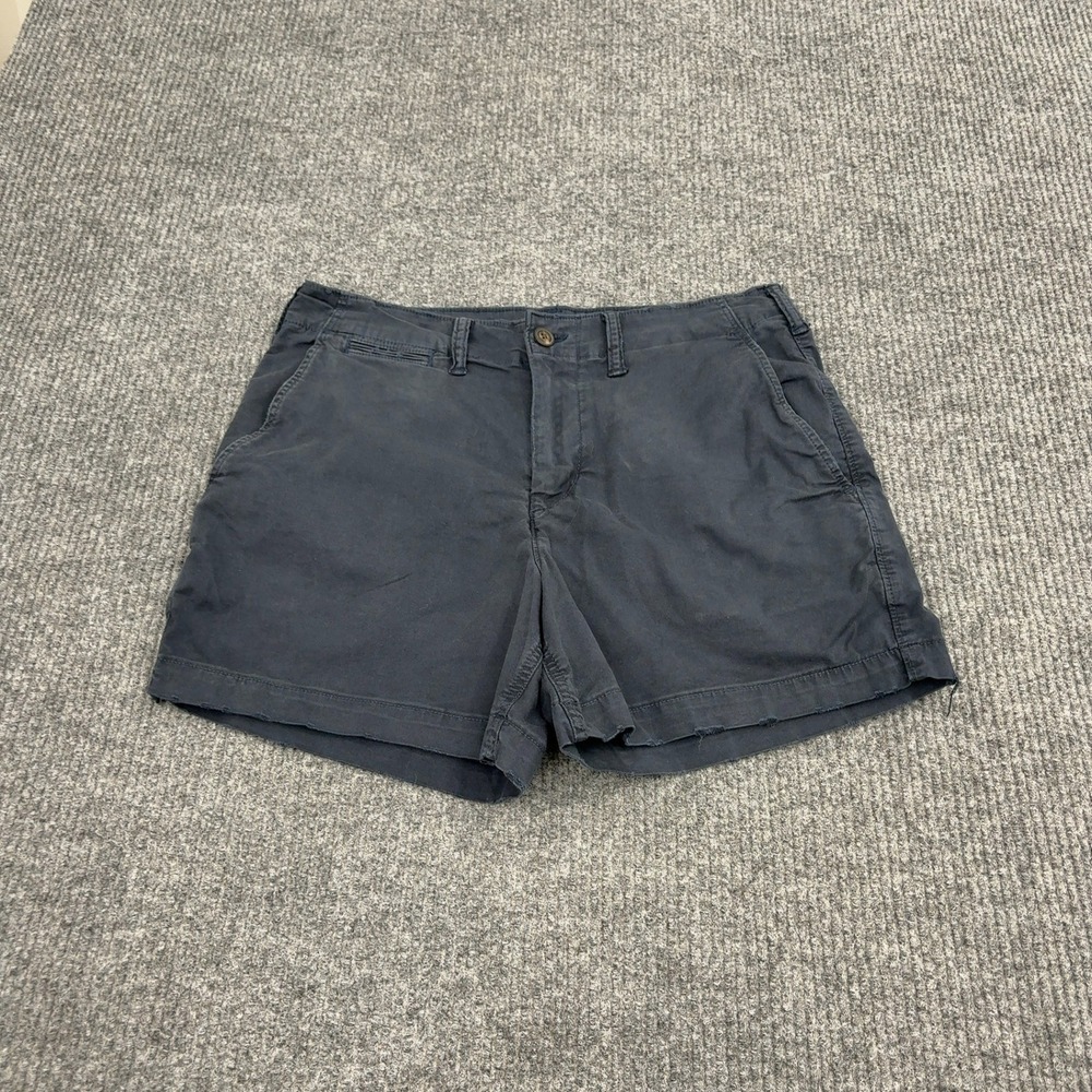American Eagle Shorts Mens 31 Blue Cotton Flex Stretch Chino Casual Summer Style